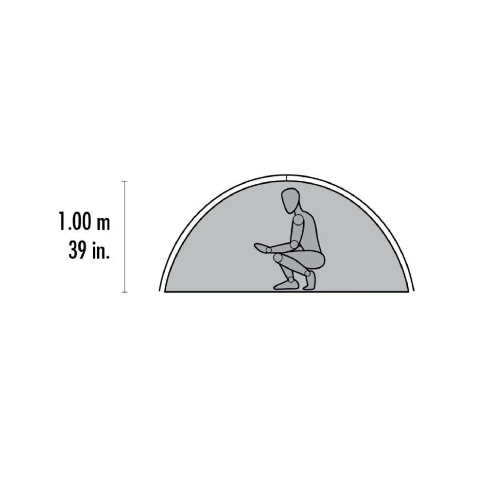 MSR Zoic 2 Backpacking Tent diagram height
