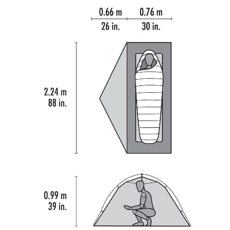 MSR Elixir 1 Tent Green V2 floor plan