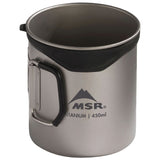 MSR Titan Cup 450mL with handle folded