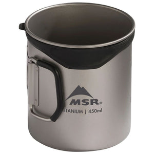 MSR Titan Cup 450mL with handle folded