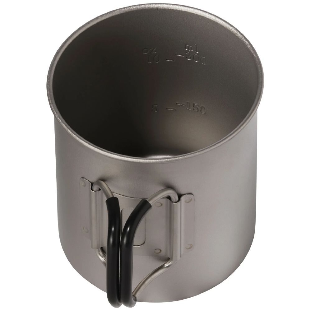 MSR Titan Cup 450mL showing volume measurements inside cup