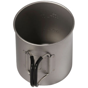 MSR Titan Cup 450mL showing volume measurements inside cup