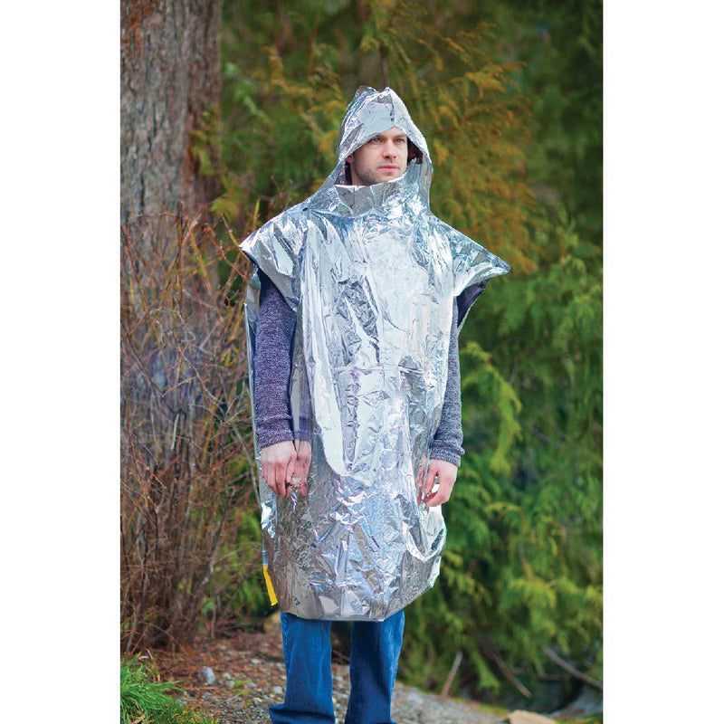 Coghlan's Survival Poncho demonstration worn by survivor
