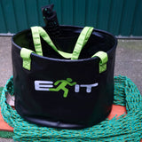 EXIT BUX Wetsuit Changing Bucket in use