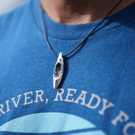 Hobkey Whitewater Keyak Necklace Worn