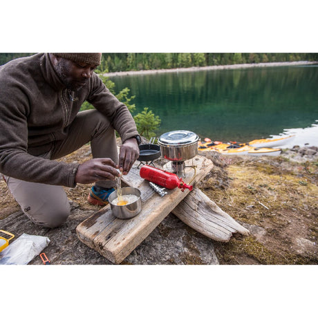 MSR Alpine 2 Pot Set in action by lake