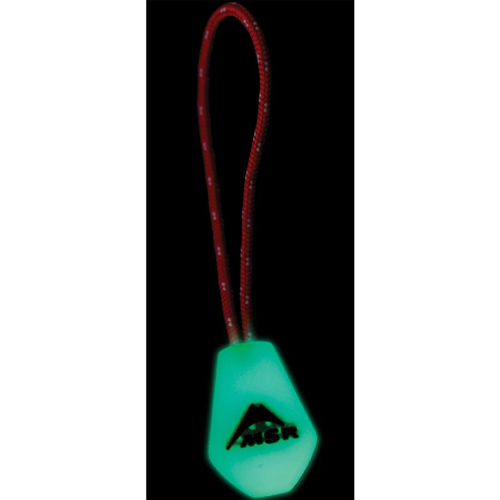 MSR Night Glow Zipper Pulls glowing