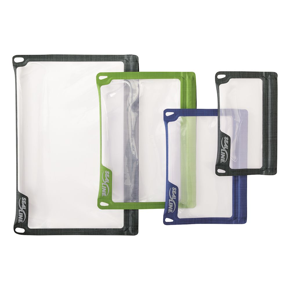 SealLine E-Case, Waterproof Phone and Tablet Dry Cases showing sizes and colours available