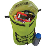 SealLine Bigfork Dry Daypack lime open displaying contents