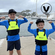 Vaikobi UV LS Kids Rash Guard Cyan Worn Outside