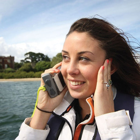 Aquapac Waterproof Phone Case - Mini (108) talking on phone