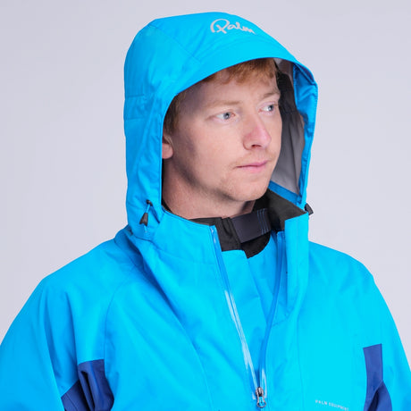 Palm Chinook Mens Touring Jacket azure navy hood up
